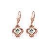 Genuine 1.10 ctw Aquamarine Earrings 14KT Rose Gold - REF-40N8R