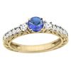 1.19 CTW Tanzanite & Diamond Ring 14K Yellow Gold - REF-85K5W