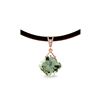 Genuine 8.76 ctw Green Amethyst & Diamond Necklace 14KT Rose Gold - REF-30Y6F