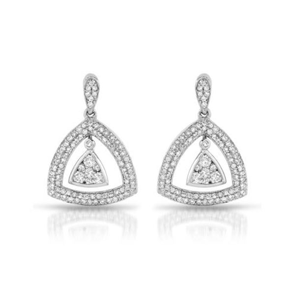 Natural 1.0 CTW Diamond Earrings 14K Gold - REF-120W6H