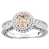 Image 1 : 1.20 CTW Morganite & Diamond Ring 14K White Gold - REF-94N6Y