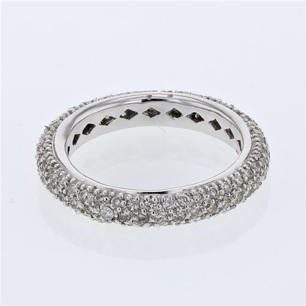 Natural 1.25 CTW Diamond Ring 14K White Gold - REF-94W5H