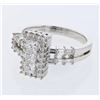 Image 1 : Natural 1.03 CTW Princess Diamond & Baguette Ring 18K White Gold - REF-163W8H