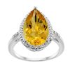 5.55 CTW Citrine & Diamond Ring 14K White Gold - REF-44A9X