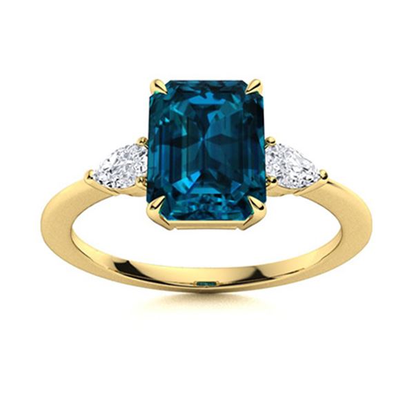 Natural 3.83 CTW Topaz & Diamond  Engagement Ring 18K Yellow Gold