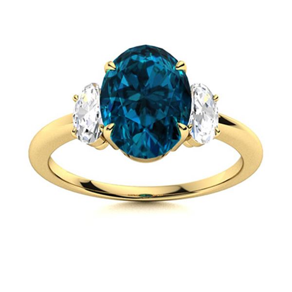 Natural 5.80 CTW Topaz & Diamond Engagement Ring 18K Yellow Gold