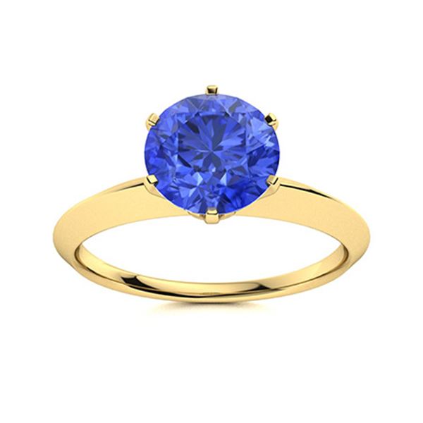 Natural 2.02 CTW Ceylon Sapphire Solitaire Ring 18K Yellow Gold