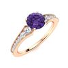 Image 2 : Natural 1.66 CTW Amethyst & Diamond Engagement Ring 18K Rose Gold