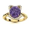 Image 1 : Natural 1.75 CTW Iolite & Diamond Engagement Ring 14K Yellow Gold