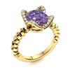 Image 2 : Natural 1.75 CTW Iolite & Diamond Engagement Ring 14K Yellow Gold