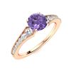 Image 2 : Natural 1.29 CTW Iolite & Diamond Engagement Ring 14K Rose Gold
