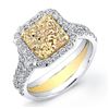 Image 1 : Natural 2.12 CTW Canary Yellow Square Radiant Diamond Ring 14KT White Gold