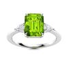 Image 1 : Natural 1.88 CTW Peridot & Diamond Engagement Ring 18K White Gold