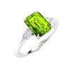 Image 2 : Natural 1.88 CTW Peridot & Diamond Engagement Ring 18K White Gold