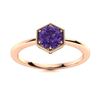 Image 1 : Natural 0.72 CTW Amethyst Solitaire Ring 18K Rose Gold