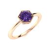 Image 2 : Natural 0.72 CTW Amethyst Solitaire Ring 18K Rose Gold