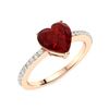 Image 2 : Natural 0.83 CTW Garnet & Diamond Engagement Ring 18K Rose Gold