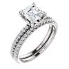 Image 1 : Natural 3.12 CTW halo Asscher Cut Diamond Ring 14KT White Gold