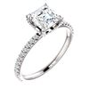 Image 4 : Natural 3.12 CTW halo Asscher Cut Diamond Ring 14KT White Gold