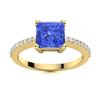 Image 1 : Natural 1.04 CTW Ceylon Sapphire & Diamond  Engagement Ring 14K Yellow Gold