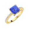 Image 2 : Natural 1.04 CTW Ceylon Sapphire & Diamond  Engagement Ring 14K Yellow Gold