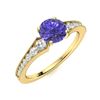 Image 2 : Natural 0.86 CTW Tanzanite & Diamond Engagement Ring 18K Yellow Gold
