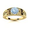 Image 1 : Natural 0.72 CTW Aquamarine Solitaire Ring 18K Yellow Gold