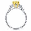 Image 3 : Natural 2.17 CTW Canary Yellow Radiant Cut Diamond Engagement Ring 14KT Two-tone