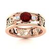 Image 1 : Natural 0.47 CTW Garnet & Diamond Engagement Ring 14K Rose Gold
