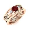 Image 2 : Natural 0.47 CTW Garnet & Diamond Engagement Ring 14K Rose Gold