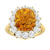 Image 1 : Natural 4.53 CTW Citrine & Diamond Engagement Ring 18K Yellow Gold