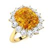 Image 2 : Natural 4.53 CTW Citrine & Diamond Engagement Ring 18K Yellow Gold