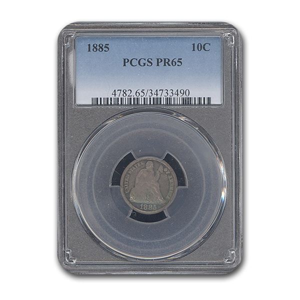 1885 Liberty Seated Dime PR-65 PCGS