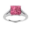 Image 1 : Natural 1.06 CTW Tourmaline & Diamond Engagement Ring 14K White Gold