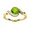 Image 1 : Natural 0.54 CTW Peridot & Diamond Engagement Ring 14K Yellow Gold