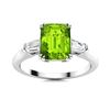 Image 1 : Natural 2.87 CTW Peridot & Diamond Engagement Ring 14K White Gold