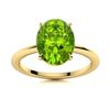 Image 1 : Natural 1.78 CTW Peridot Solitaire Ring 18K Yellow Gold