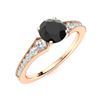 Image 2 : Natural 1.46 CTW Onyx & Diamond Engagement Ring 18K Rose Gold
