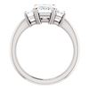 Image 3 : Natural 2.22 CTW Emerald Cut & Trapezoids Diamond Engagement Ring 14KT White Gold