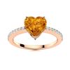 Image 1 : Natural 0.91 CTW Citrine & Diamond Engagement Ring 18K Rose Gold