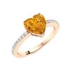 Image 2 : Natural 0.91 CTW Citrine & Diamond Engagement Ring 18K Rose Gold