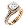 Image 1 : Natural 2.02 CTW Halo Asscher Cut Diamond Engagement Set 18KT Rose Gold