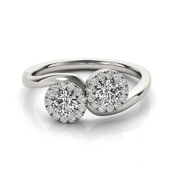 Natural 1.26 ctw Diamond 2 Stone 2 Stone Ring 14k White Gold
