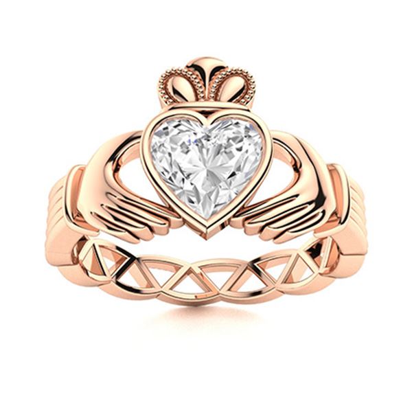 Natural 0.51 CTW Diamond Solitaire Ring 14K Rose Gold