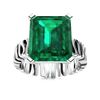 Image 1 : Natural 2.22 CTW Emerald Solitaire Ring 18K White Gold