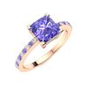 Image 2 : Natural 0.99 CTW Tanzanite & Diamond  Engagement Ring 18K Rose Gold