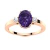 Image 1 : Natural 1.71 CTW Amethyst & Diamond Engagement Ring 14K Rose Gold