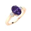 Image 2 : Natural 1.71 CTW Amethyst & Diamond Engagement Ring 14K Rose Gold
