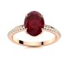 Image 1 : Natural 1.61 CTW Ruby & Diamond Engagement Ring 14K Rose Gold