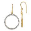 Image 1 : 14k Yellow Gold Diamond Open Round Dangle Hoop Earrings